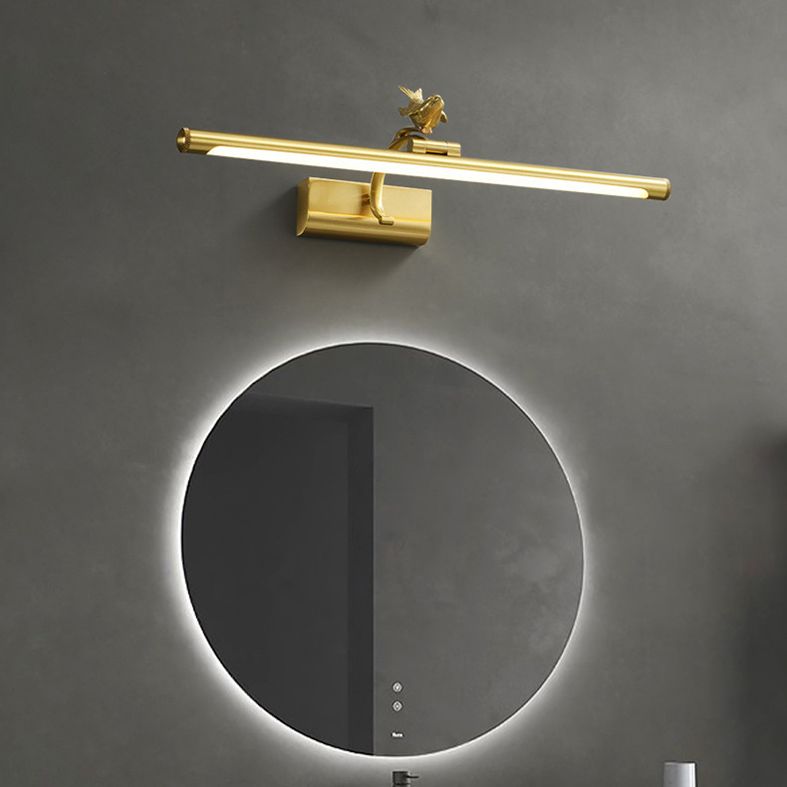 Elongated Vanity Wall Lights Postmodern Simplicity Acrylic Wall Sconce with Bird for Bathroom