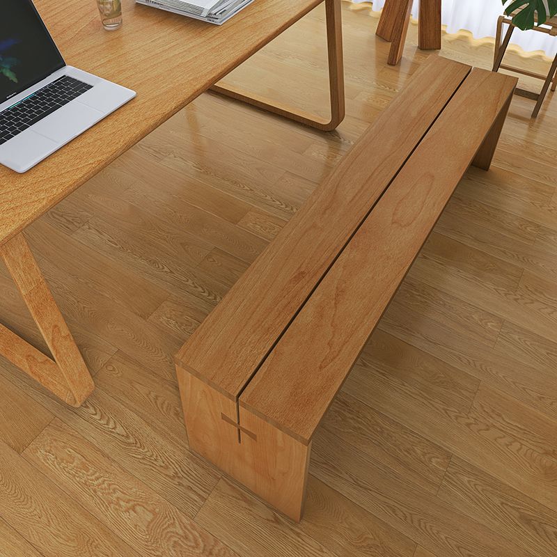 Contemporary Solid Wood Bench Home Rectangle Seating Bench with Legs