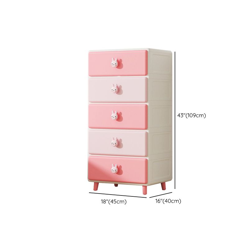 Vertical Kids Nightstand Contemporary Plastic Nursery Dresser for Room