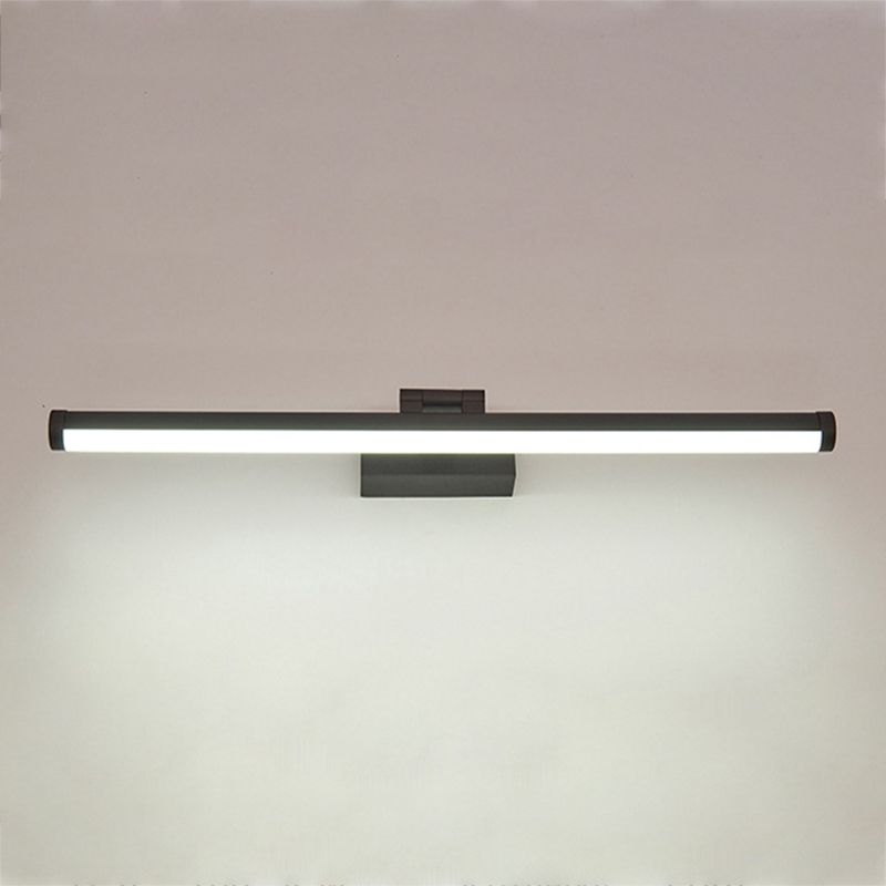 Linear Shape Metal Wall Sconce Modern Style 1 Light Mirror Wall Mount Lighting in Black