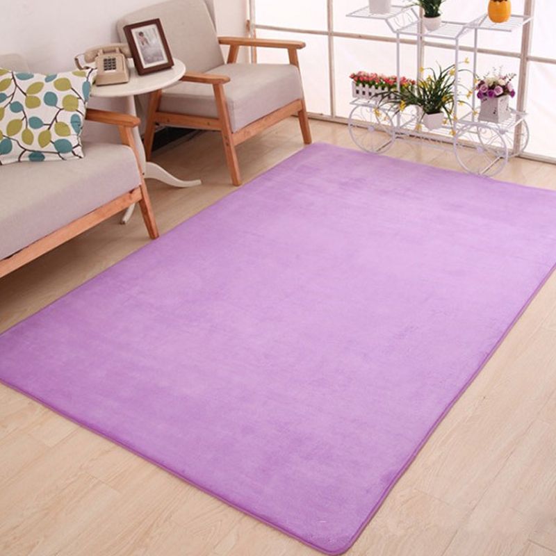 Simple Living Room Rug Multi Color Plain Area Rug Synthetics Anti-Slip Backing Pet Friendly Carpet