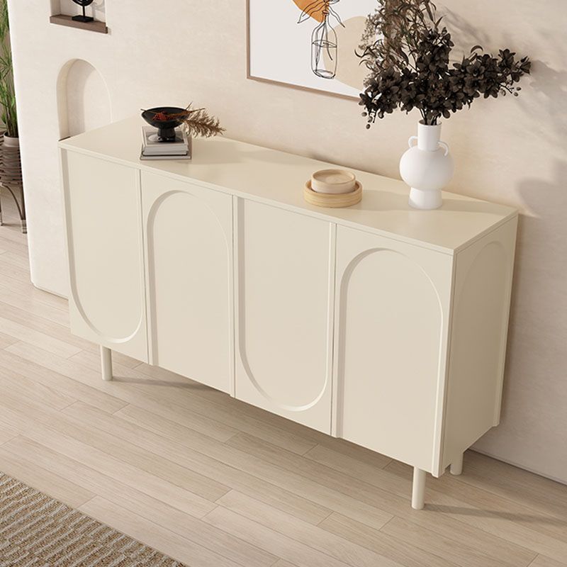 White Simple Style Sideboard Cabinet Engineered Wood Buffet Table