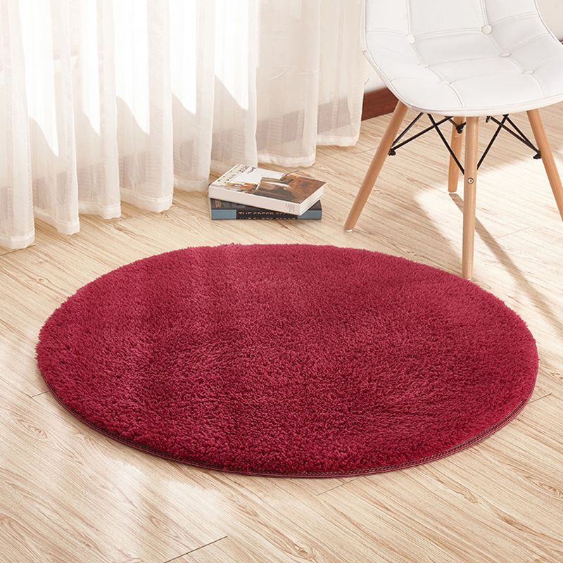 Relaxing Living Room Rug Multi Color Solid Color Indoor Rug Polyster Anti-Slip Backing Easy Care Carpet