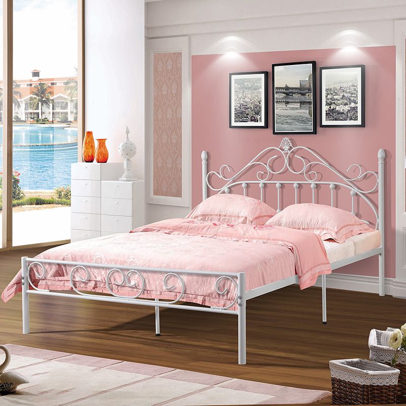 Contemporary Kids Bed Headboard Metal No Theme Standard Bed with Footboard