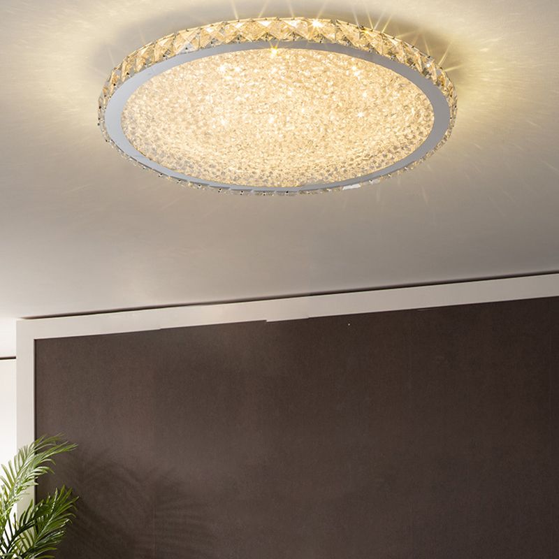 Crystal Shaded Close to Ceiling Lighting Modern-Style LED Ceiling Light Fixture