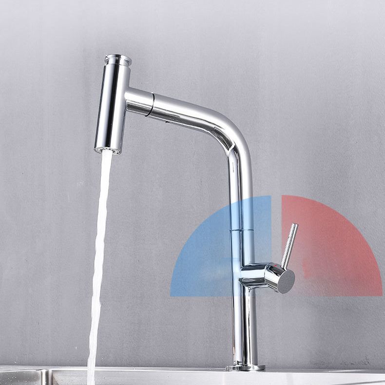 Modern Pull Down Single Handle Kitchen Faucet 1 Hold Faucet with Pull Out Sprayer