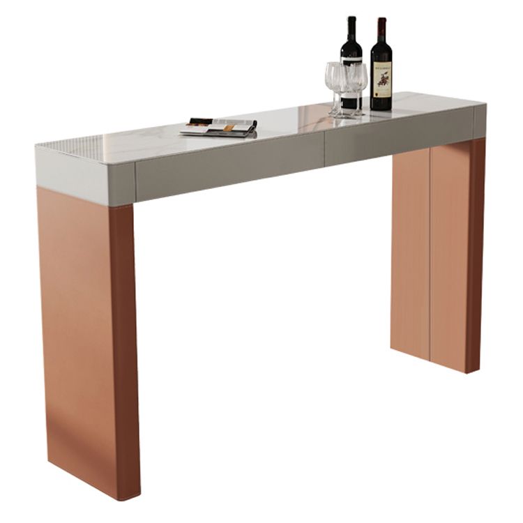 Contemporary Rectangle Bar Counter Table Sintered Stone Dining Table for Kitchen