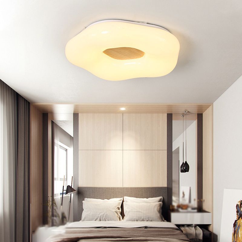 Japanese Style Wooden Ceiling Light Circle Shape LED Ceiling Lamp for Bedroom