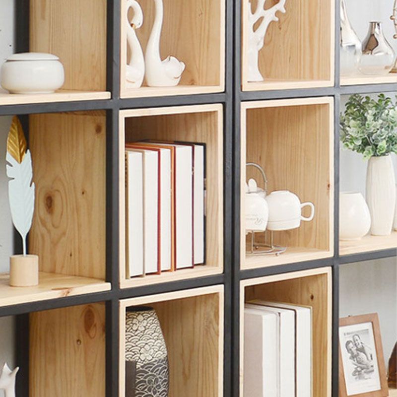 Modern Metal and Wooden Book Shelf Open Study Room Bookcase with Shelves