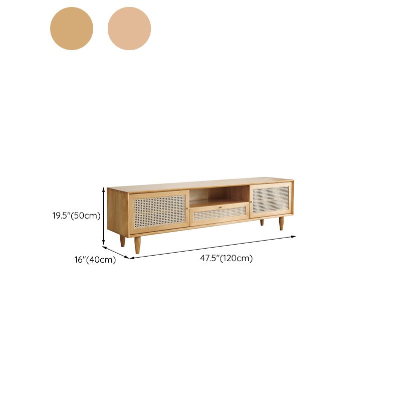 Solid Wood TV Media Console Scandinavian TV Stand with Drawer