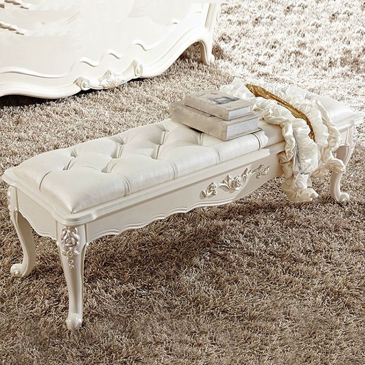 Rectangle Seating Bench Cushioned Upholstered Entryway and Bedroom Bench