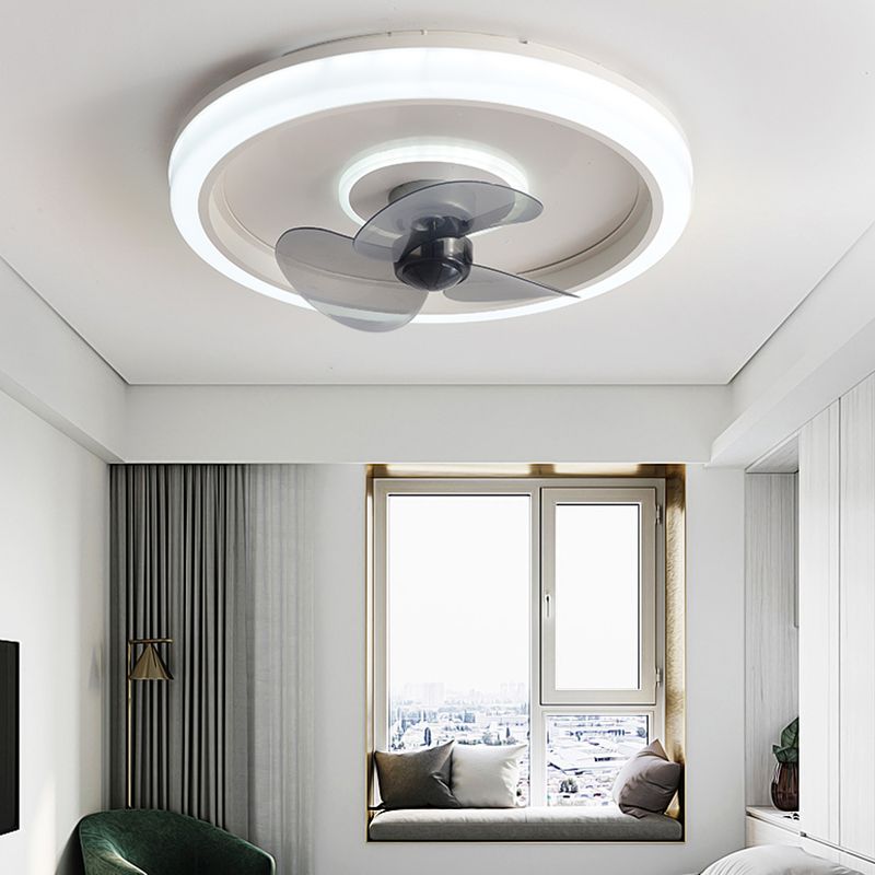 2 Light Ceiling Fan Light Modern Style Metal Ceiling Fan Light for Bedroom