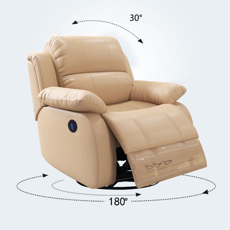 Modern Lumbar Support Recliner Chair Genuine Leather Standard Recliner