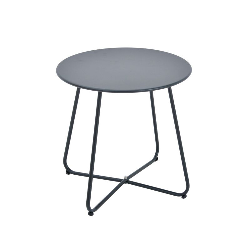 Contemporary Round Patio Table Iron Frame UV Resistant Patio Table