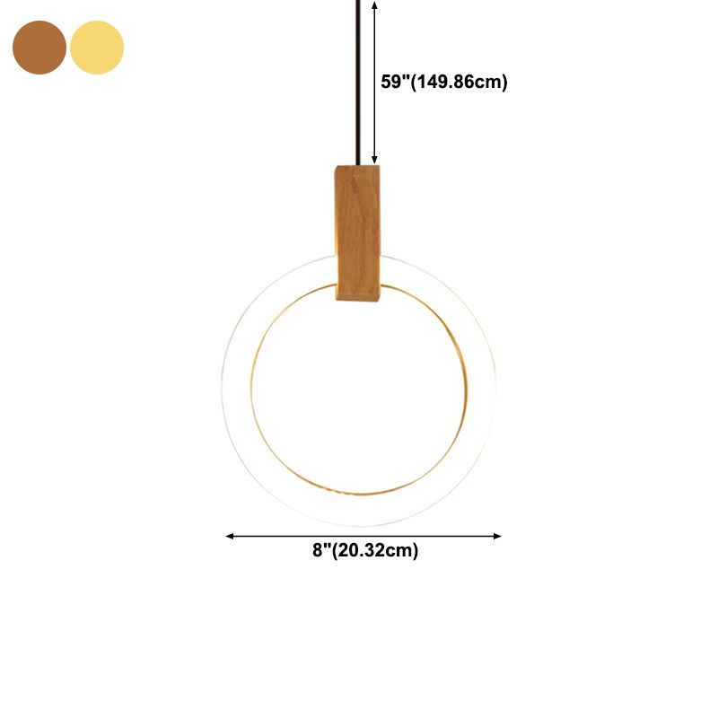 Contemporary Style Circle Shape Pendant Light Acrylic 1 Light Hanging Lamp