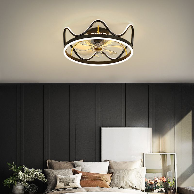 Nordic Style Ceiling Fan Lamp Geometry Shape Ceiling Fan Light for Children's Room