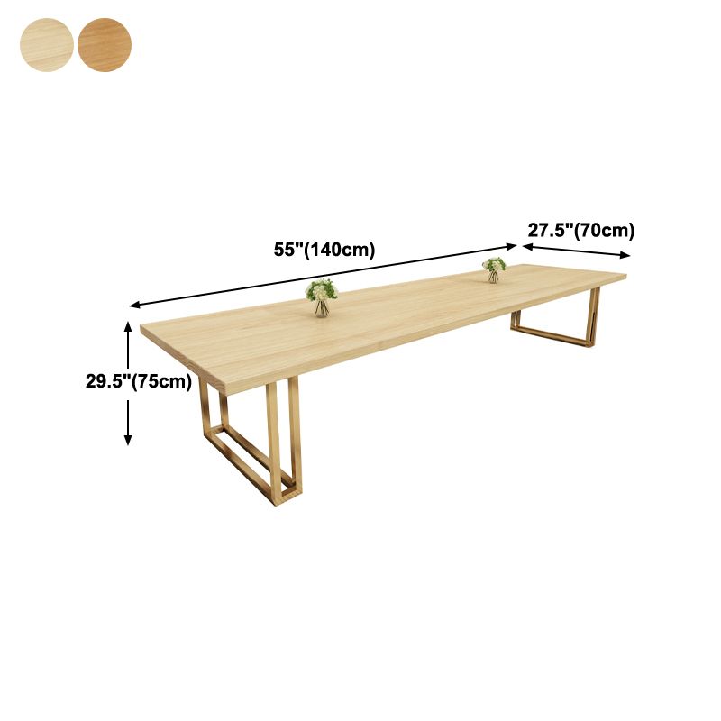 Solid Wood Rectangular Meeting Table Home Office Glam Writing Desk