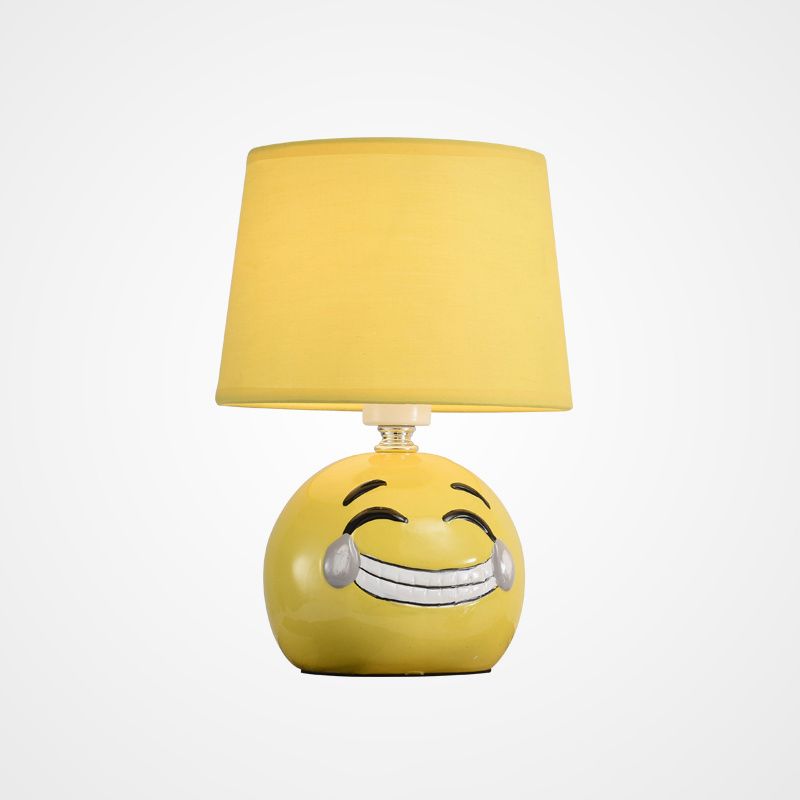 Cartoon 1 Head Desk Lamp with Porcelain White/Yellow Smile/Star/Plant Reading Book Light for Study Room