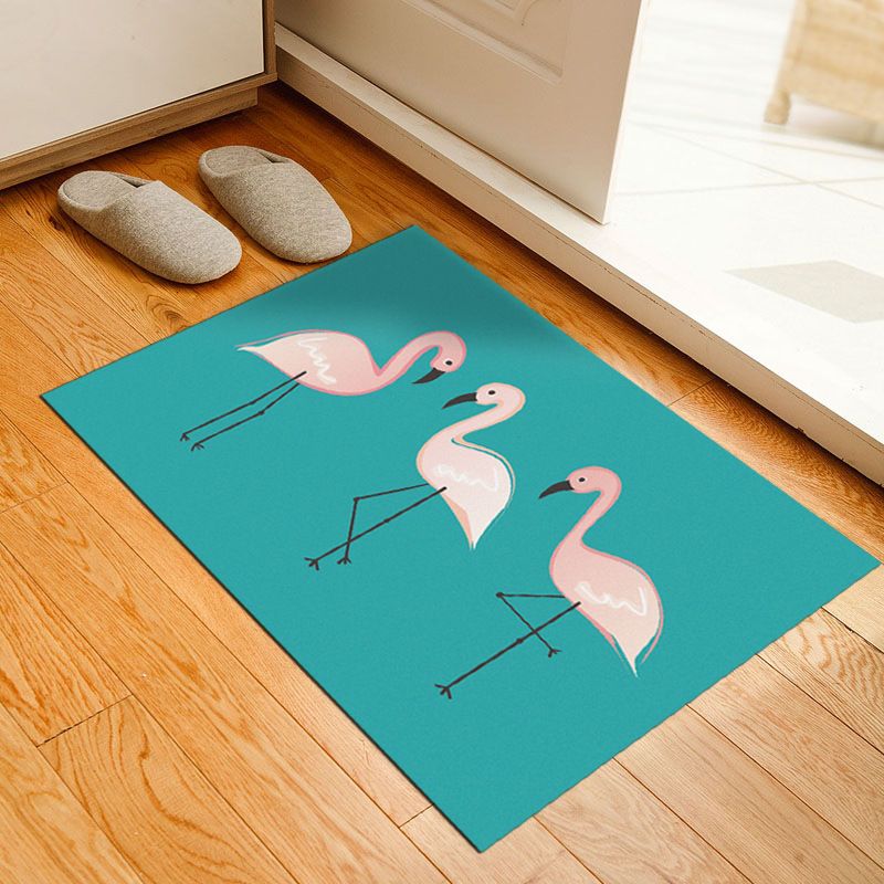 Klassischer Tropix Innen Teppich Mehrfarbig Flamingo Teppich Anti-Rutsch-Rücken-Fleckenresistent-Maschine Waschbar für Familienzimmer
