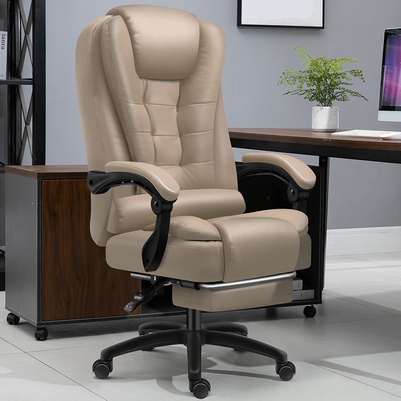 Contemporary Recliner Chair with Arms in Pu Leather/Grain Leather