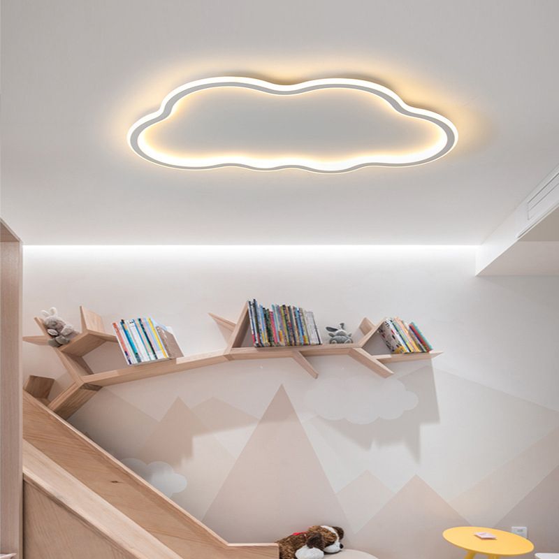 Modern Simplicity LED Flush Mount Silicone Cloud Shape Ceiling Light for Bedroom