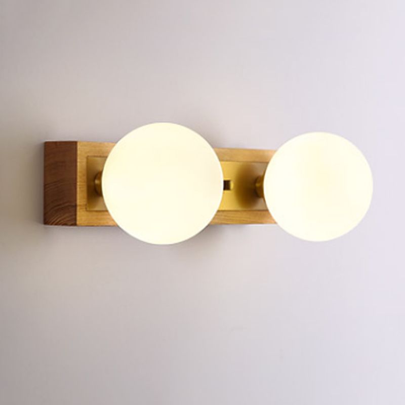 Nordic Style Wooden Vanity Light Rectangle Shape Vanity Lamp for Living Room