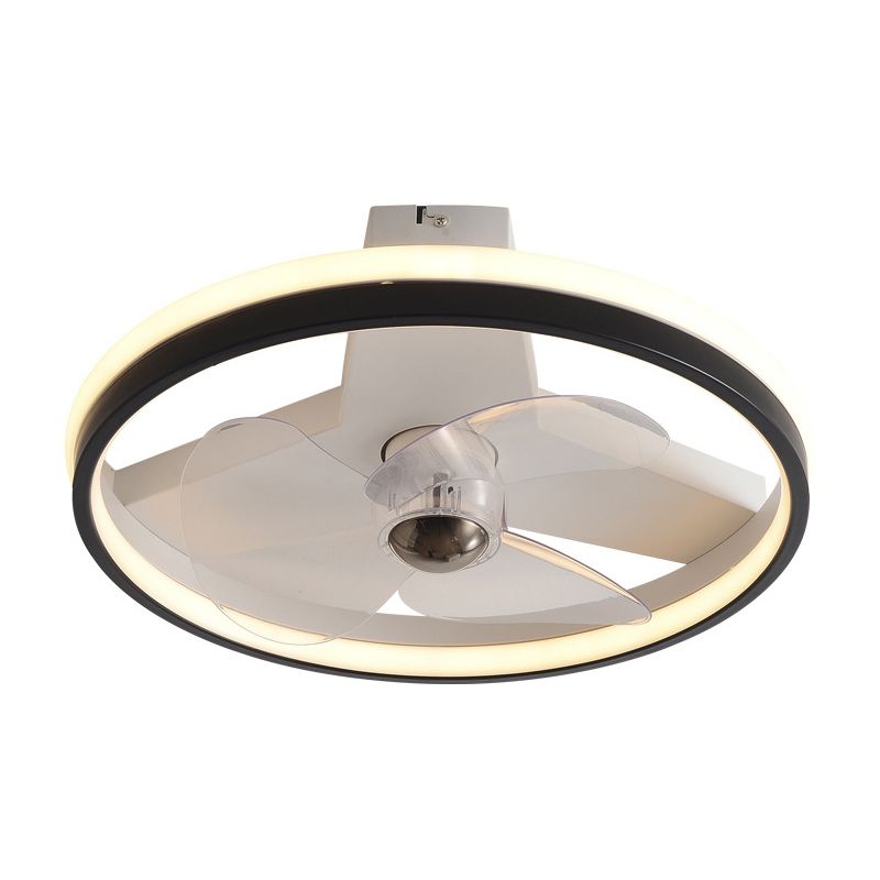 Modernism Single White/Black Ceiling Fan Lamp LED Ceiling Fan Light for Bedroom