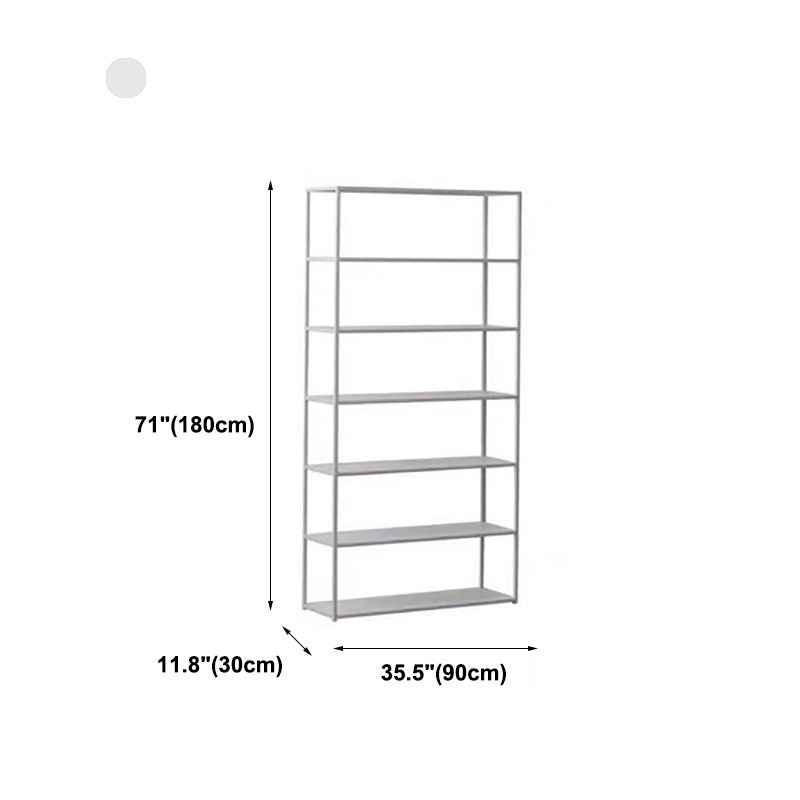 Contemporary Bookcase Metal Open Back Bookshelf for Home Office