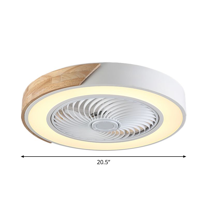 Luz de abanico colgante simple de montaje de semi descarga de dormitorio LED de 20.5 "con tono acrílico geométrico