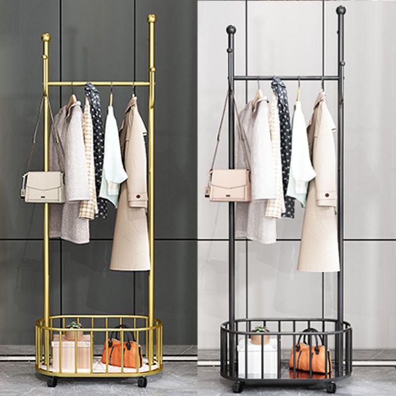 Contemporary Hall Stand Metal Hooks Shelving Included Free Standing Coat Rack