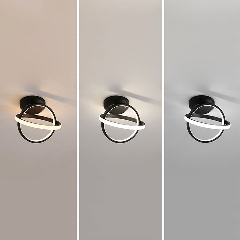 Contemporary Flush Mount Lighting Black LED Ceiling Light for Home