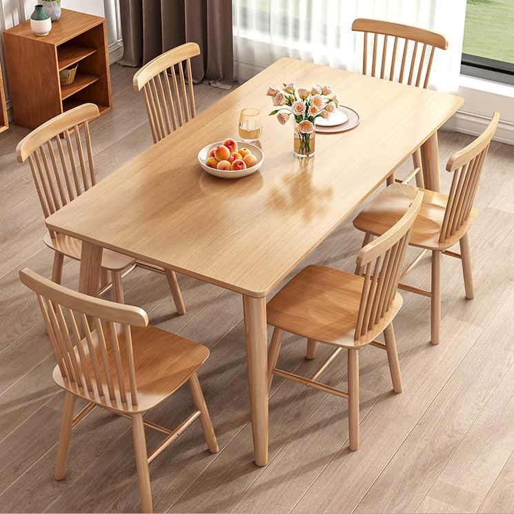 Ensembles de table à manger en bois massif de style moderne avec des meubles à manger de base à 4 jambes pour un usage domestique