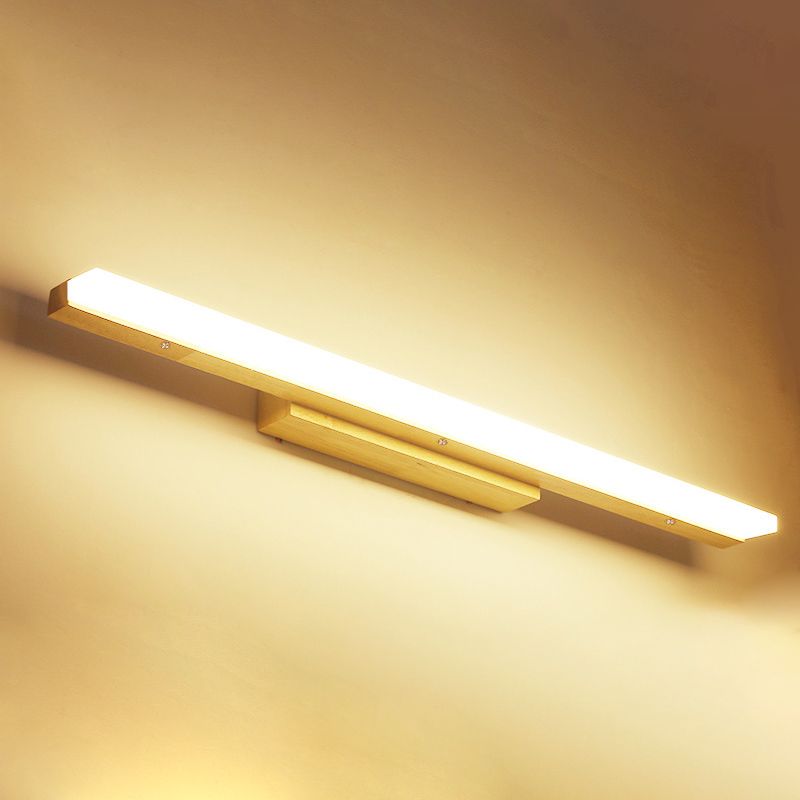 Lámpara de pared LED de color logarítmico en moderna luz de pared lineal de madera de estilo conciso con sombra acrílica