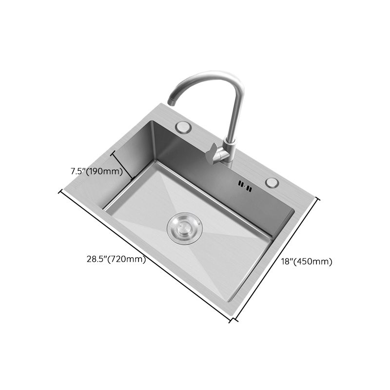 Modern Style Kitchen Sink Overflow Hole Design Drop-In Noise-cancelling Kitchen Sink