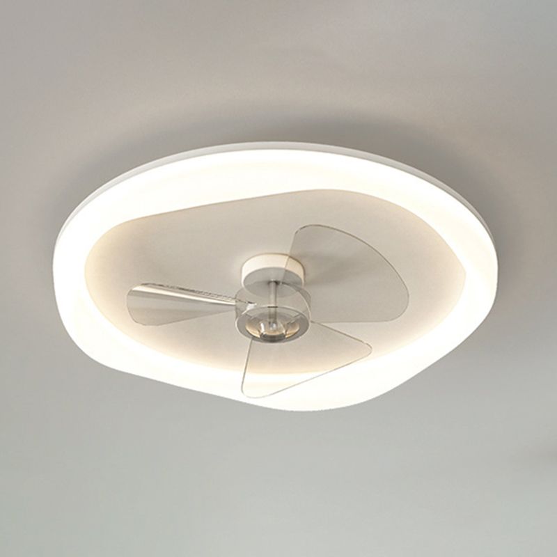 Modernism Single White Finish LED Unique Acrylic Ceiling Fan Light