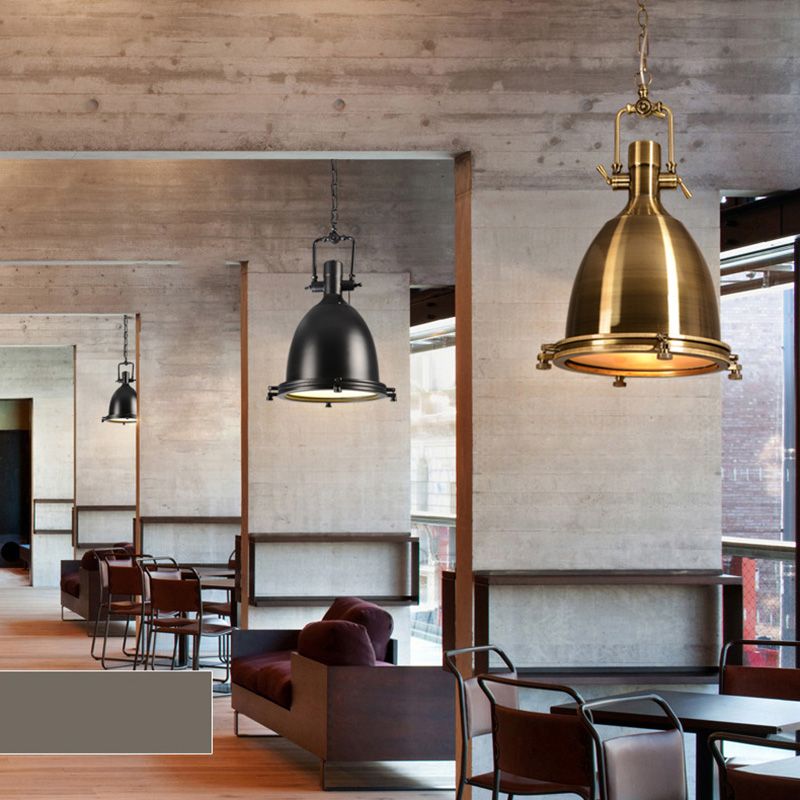 Single Light Industrial Hanging Lamps with Dome Shade for Kitchen Restaurant