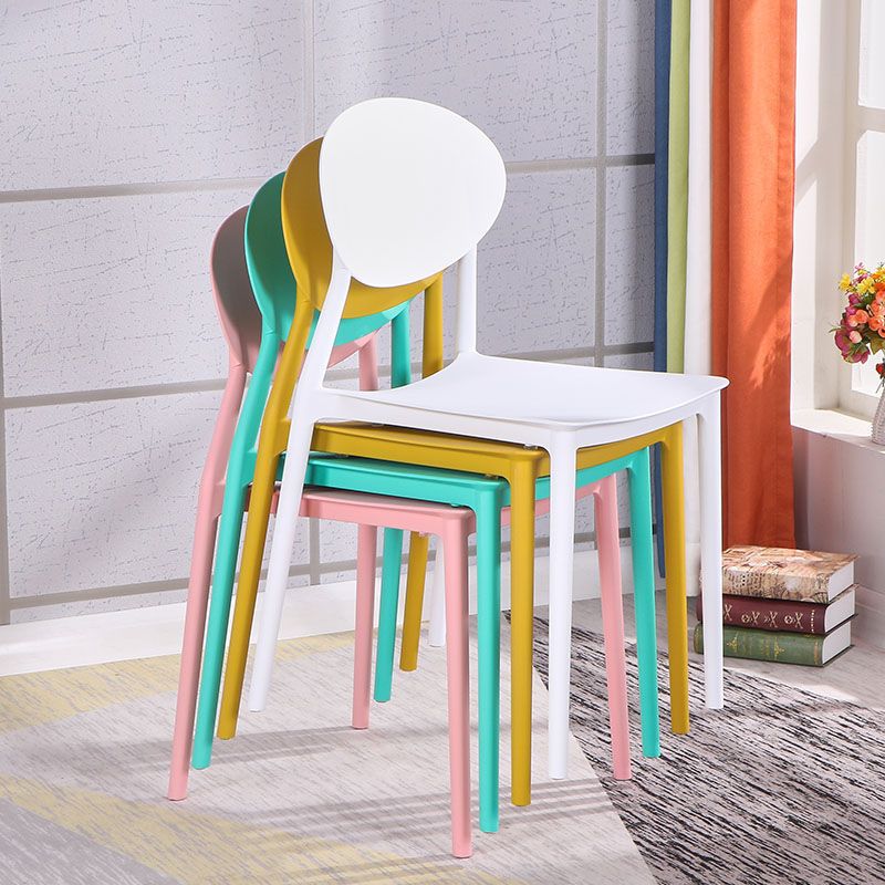 Contemporary Stackable Side Chair Plastic Open Back Dining Chair