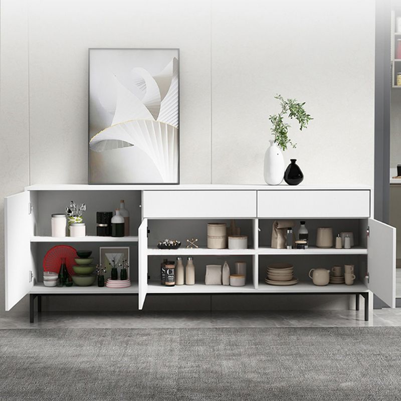 Wood Server Contemporary Style Credenza with Cabinets and Drawers