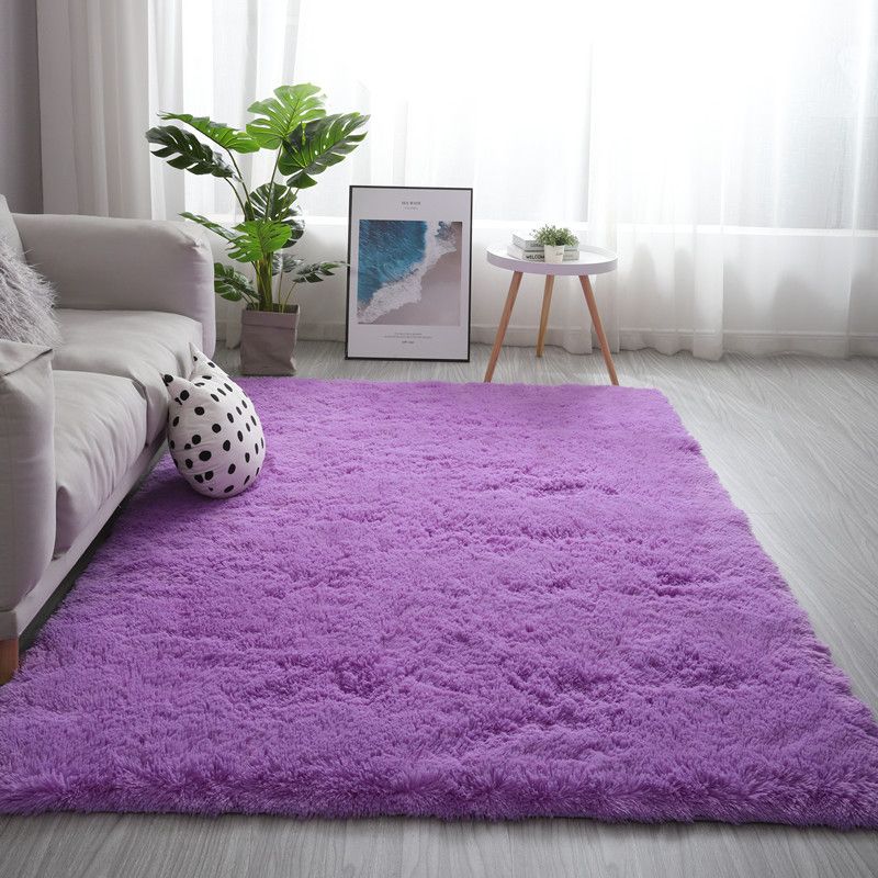 Multi-Colored Simplicity Rug Faux Fur Tie Dye Patterned Carpet Anti-Slip Backing Machine Washable Rug for Room