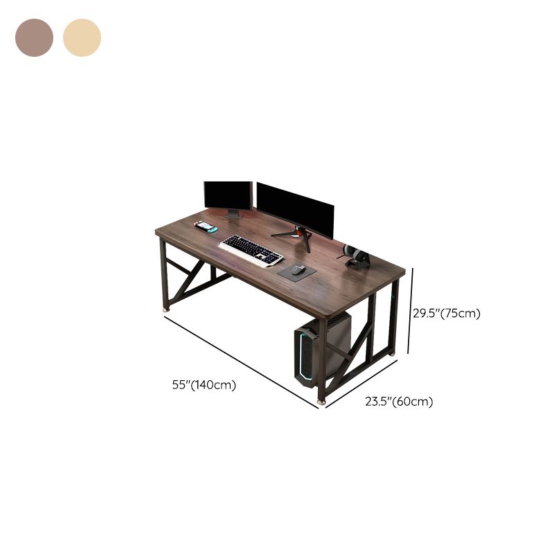 29.53" H Modern Office Desk Antique Finish Writing Desk with Metal Legs