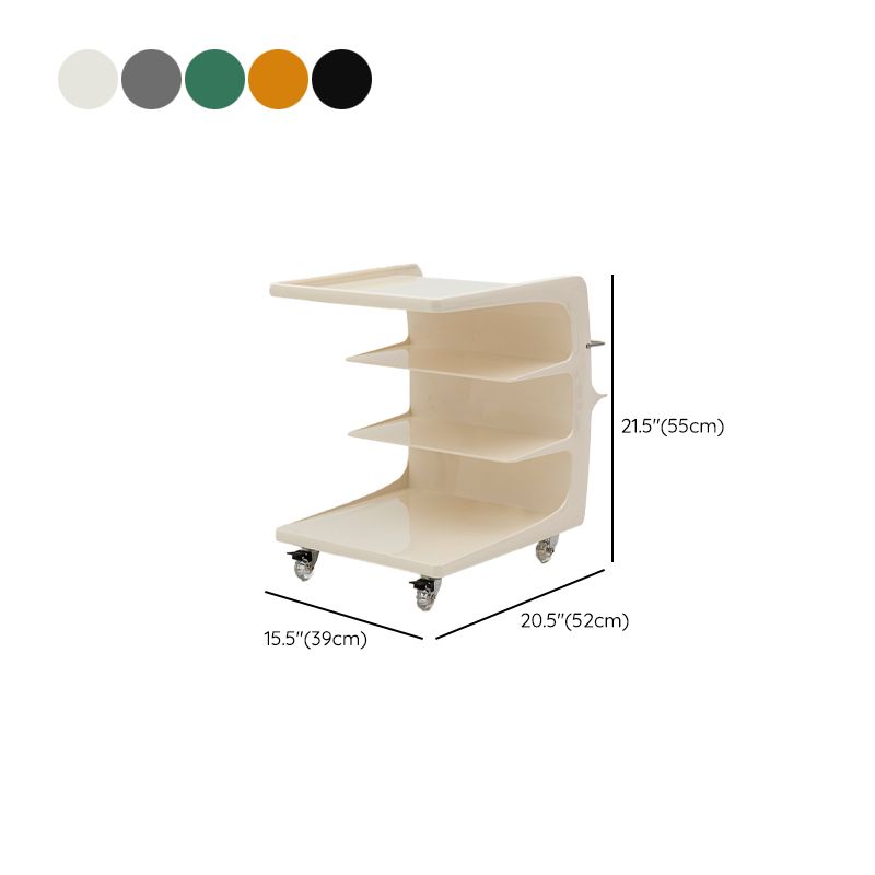 4 Shelves Bedside Cabinet Contemporary Night Table ,21.7" Tall