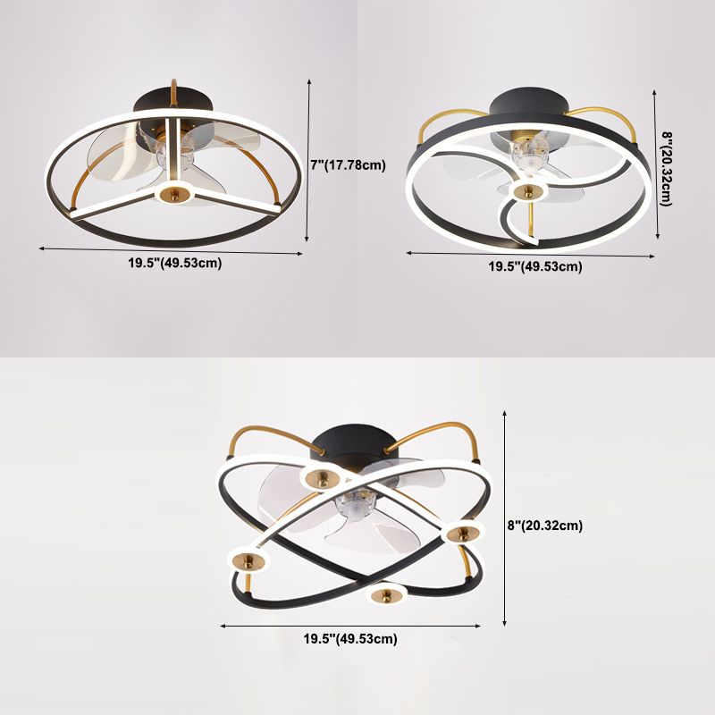 Contemporary LED Ceiling Fan Lights Metal LED Ceiling Fan for Bedroom