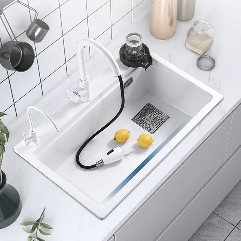 Single Bowl Kitchen Sink Modern Style Quartz Kitchen Sink with Rectangular Shape