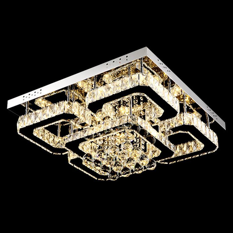 Crystal Geometric Flush Light Modern Flush Mount Lighting for Living Room