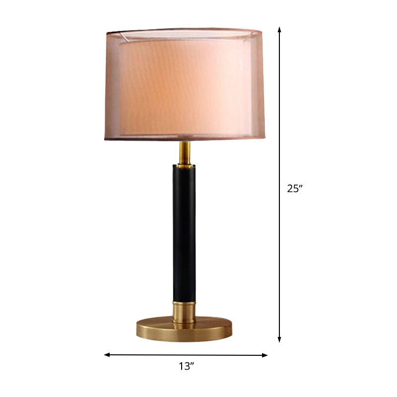 Modernismo tamburo tamburo Illuminazione tessuto 1 lampada lampada da scrivania in oro per soggiorno