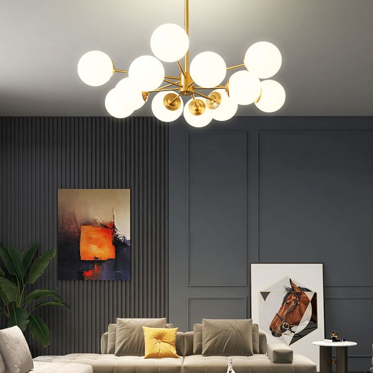 Frosted Glass Shade Chandelier Modern Chandelier for Living Room Bedroom