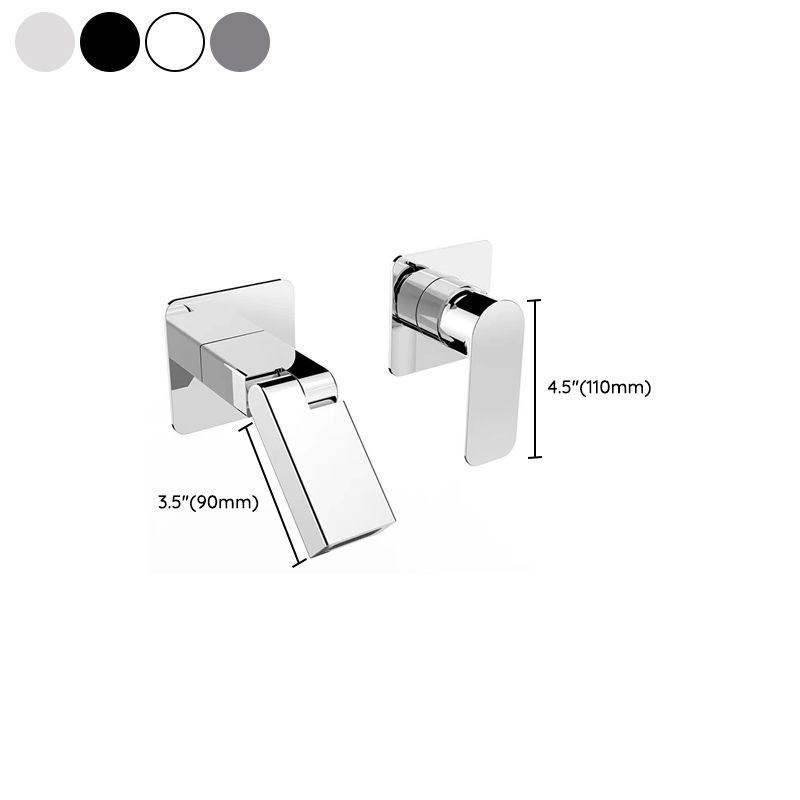 Modern Widespread Bathroom Faucet Metal Wall Mounted Bathroom Faucet