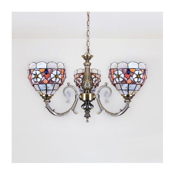 BOLL CHANDELIER RETRO STYLE TOLÉE VIS 3 TEMPLES LUMIÈRES DE FLOOR