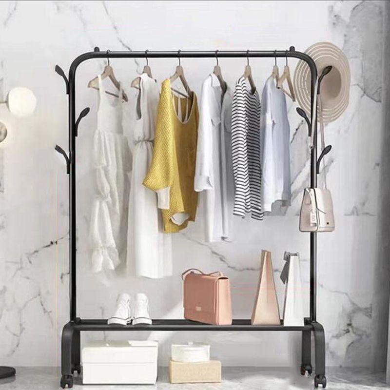 Glam Style Coat Rack Metallic Free Standing Shelve Design Coat Rack with 6 Hooks