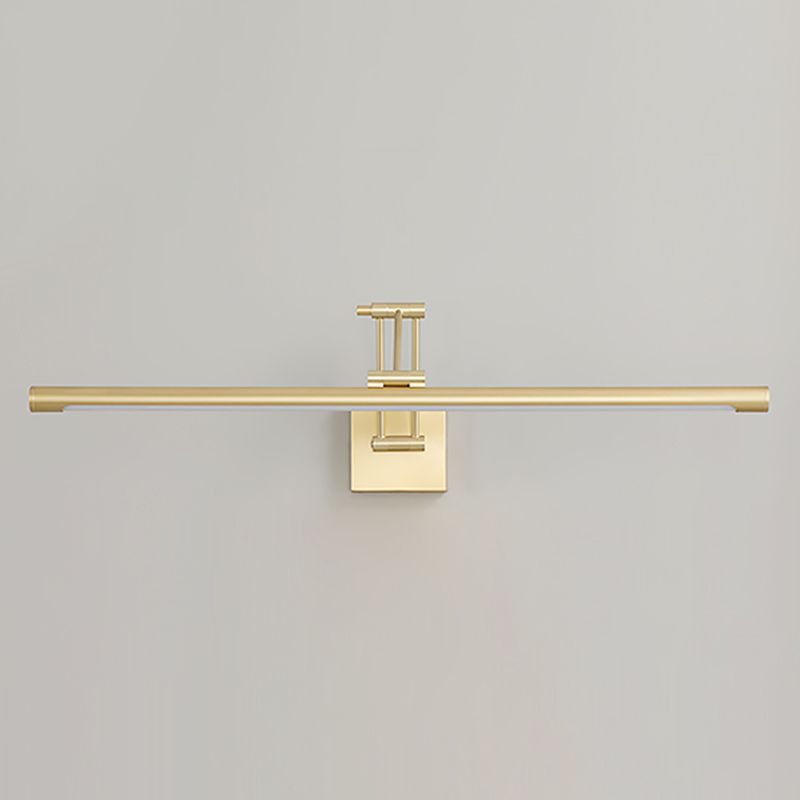 Gold LED Linear Wall Sconce in Modern Concise Style Wrought Iron Extendable Wall Light with Acrylic Shade